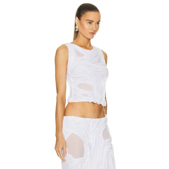 Di Petsa Wetlook Two Strap Top White Sleeveless - Picture 2 of 5